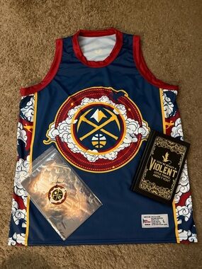 Nuggets X Fourth wing LARGE Rebecca Yarros Night Jersey EXCLUSIVE Artwork